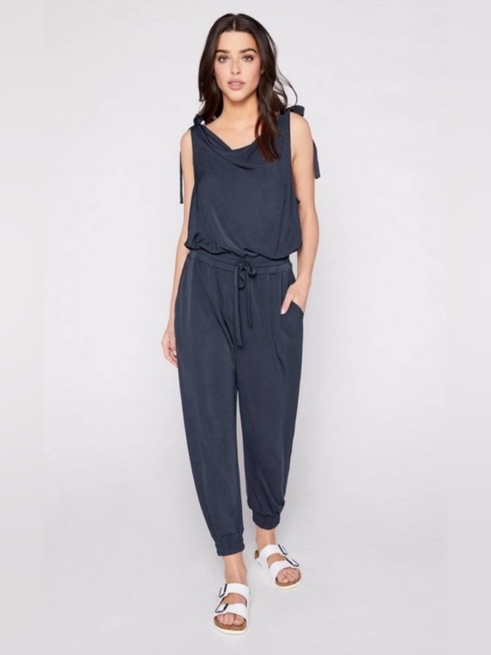 NWOT 5a7 Cinq A Sept Women's Jumpsuit Romper Jersey Knit Size XS Dark Navy Blue